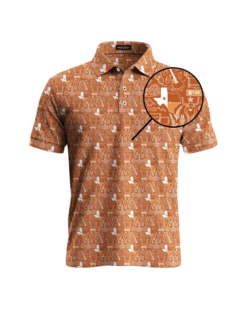 Texas Football HFN Polo Shirt The Burnt