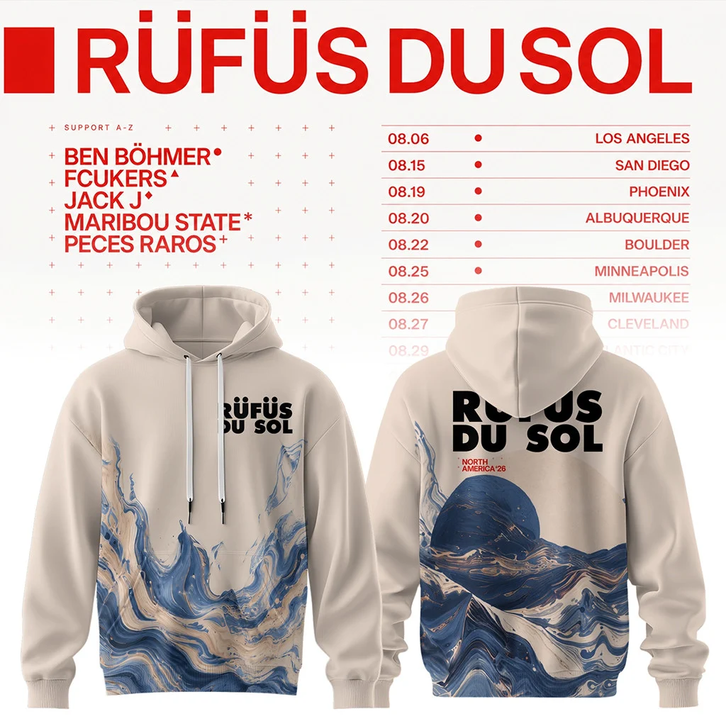 Rufus Du Sol North America Tour 2026 Hoodie Rufus Du Sol Merch Gift Ideas For Music Lovers - Hoodie HG