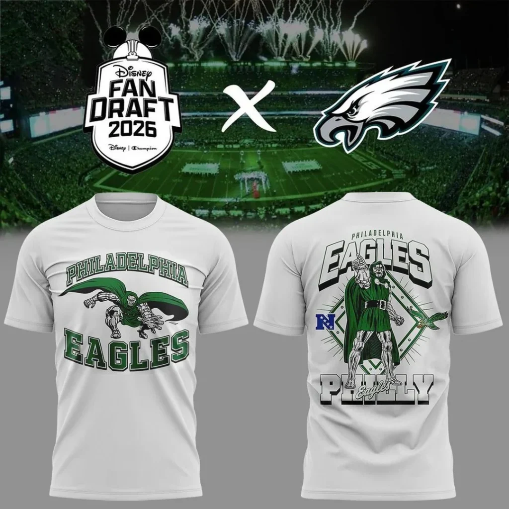 Philadelphia Eagles x Disney Fan Draft 2026 T-Shirt Game Day Clothing Fan Gears - T-Shirt HG