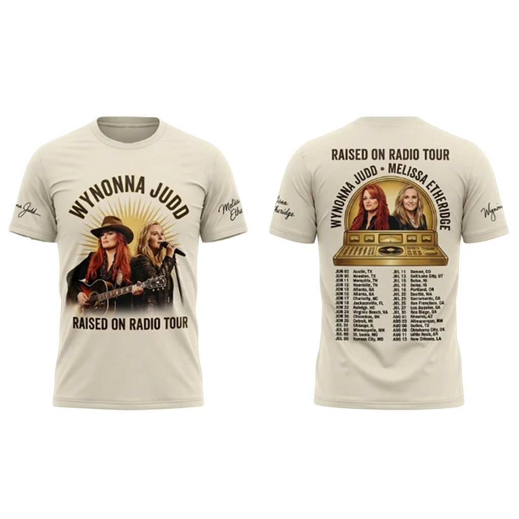 Wynonna Judd And Melissa Etheridge Raised On Radio Tour 2026 T-Shirt Gifts for Music Fans HG