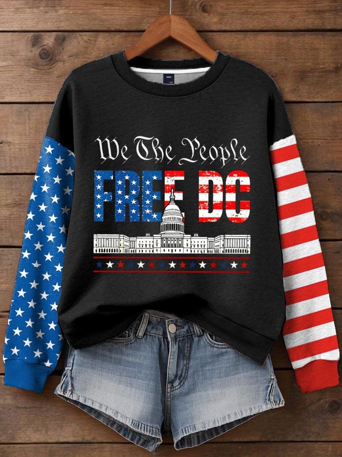 We The People Free DC In USA Sweatshirt Gifts For Patriotic Fans 3D Tshirt Pocketless Hoodie , Sweatshirt Or Zip up Hoodie HG