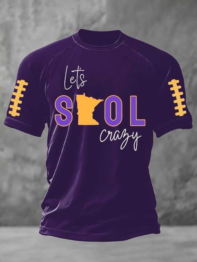 Let's SKOL Crazy Football Game T-Shirt Sunday Game Day Outfit Minnesota Vikings Gift 3D Tshirt Pocketless Hoodie , Sweatshirt Or Zip up Hoodie HG
