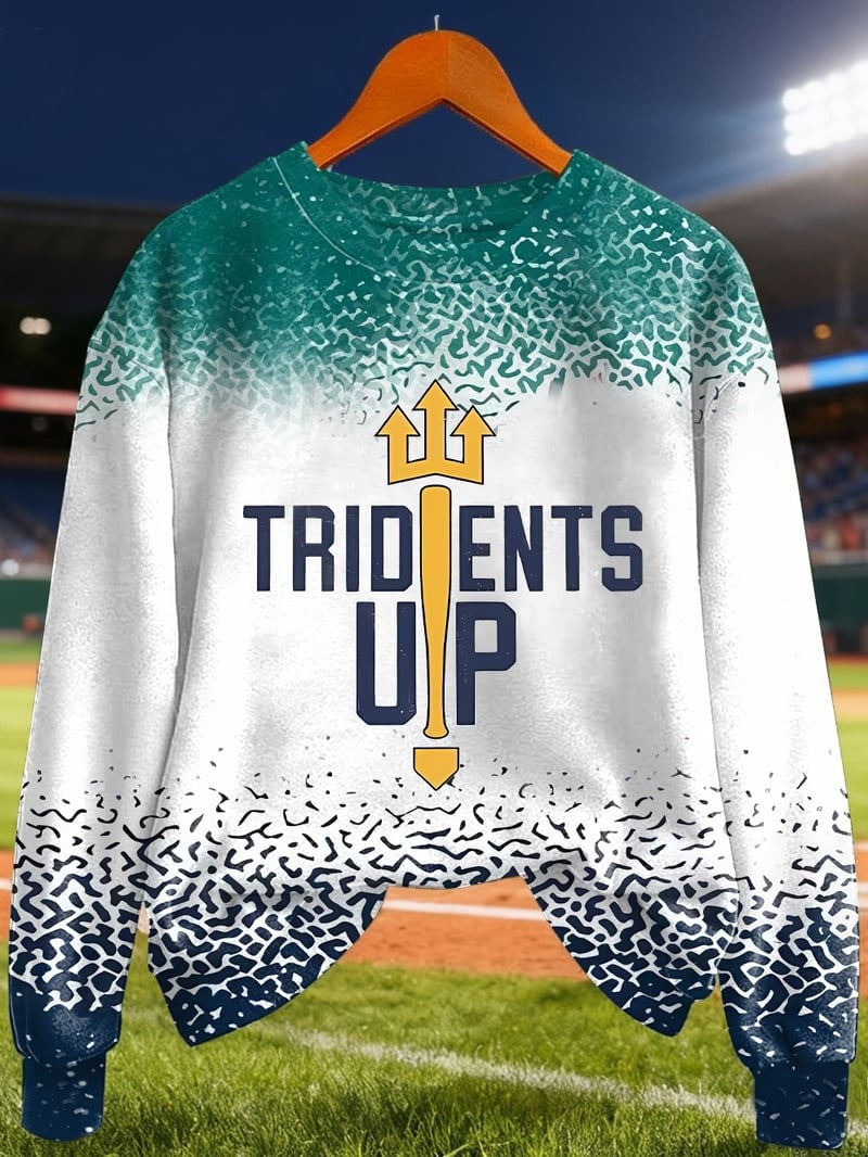 Tridents Up Baseball Sweatshirt Mariners Game Day Apparel Seattle Baseball Gifts 3D Tshirt Pocketless Hoodie , Sweatshirt Or Zip up Hoodie HG