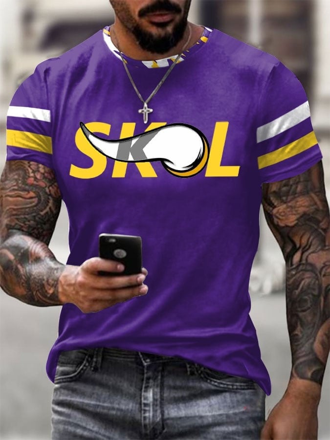 Minnesota Vikings Skol T-Shirt Men's Football Minnesota Vikings Clothing Best Fan Merch 3D Tshirt Pocketless Hoodie , Sweatshirt Or Zip up Hoodie HG