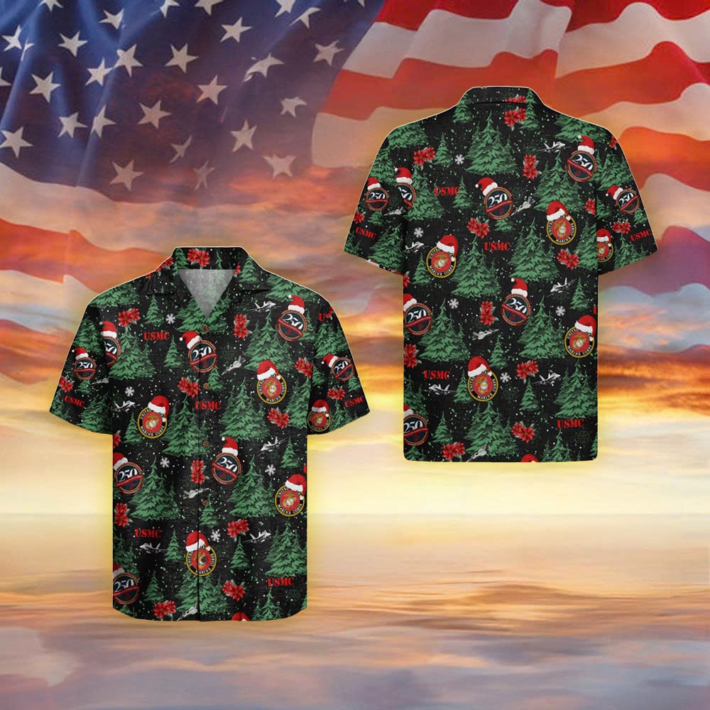 USMC 250Th Anniversary Christmas Hawaiian Shirt NNA Proud Veteran Apparel Gifts For Marine Veterans
