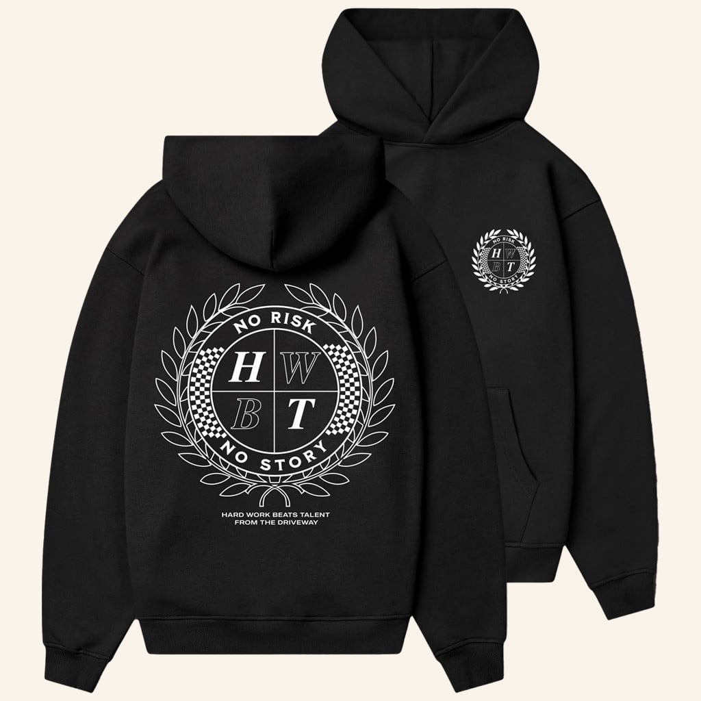2-sided  No Risk Crest Black Hoodie Birthday Present For Husband HFN