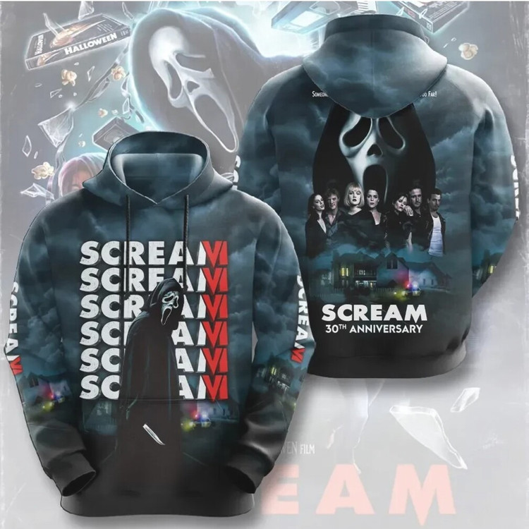 Scream 30th Anniversary Hoodie Ghostface Horror Movie Slasher Shirt Horror Fans Gift HG - Image 2