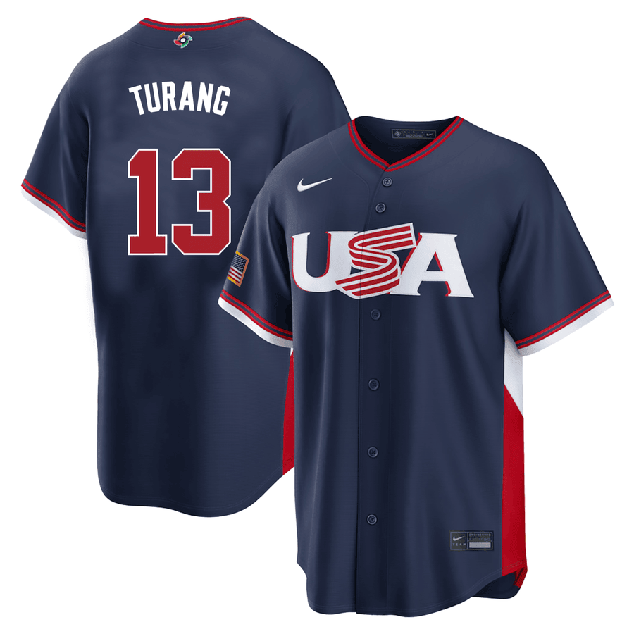 13 Brice Turang USA 2026 World Baseball Classic HFN Baseball Jersey Team USA WBC 2026 Merch