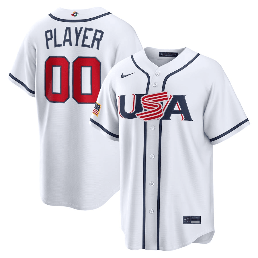 Personalized USA Team 2026 World Baseball Classic HFN Baseball Jersey White Team USA WBC 2026 Jersey Fans Gift