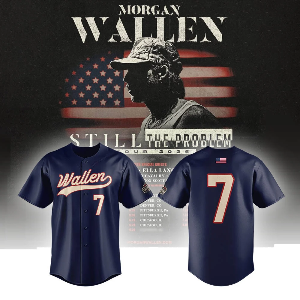 Morgan Wallen Still The Problem Tour US Bank Stadium Jersey 7 Morgan Wallen Merch - Jersey Shirt HG