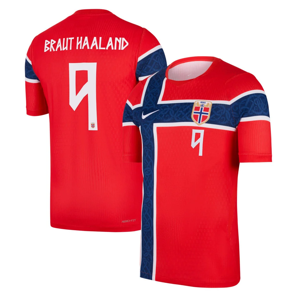 Norway National Team Merch 2026 Erling Haaland #9 Norway National Team Home Match Jersey Red HG