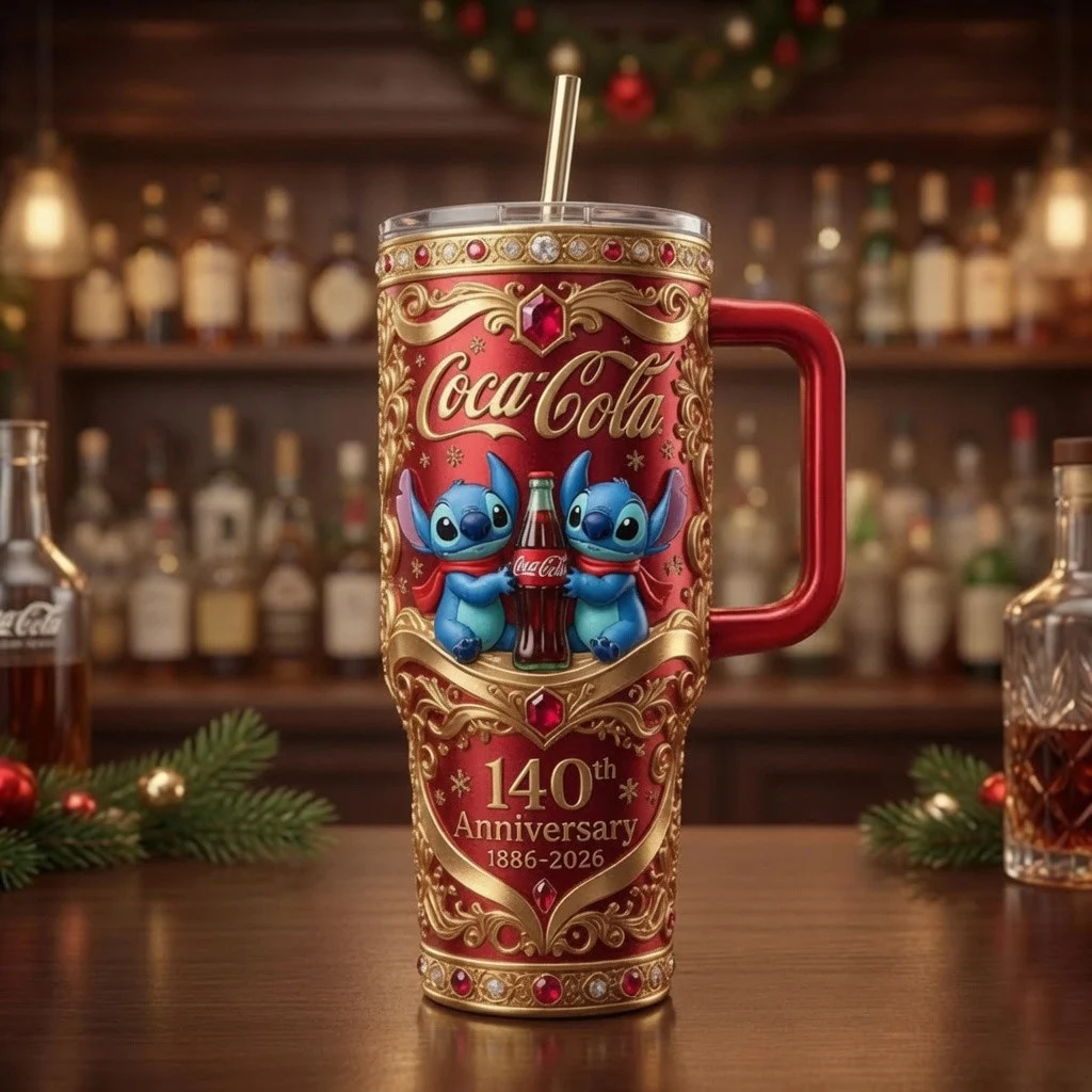 Stitch And Coca Cola 40 Years anniversary  40oz tumbler HG