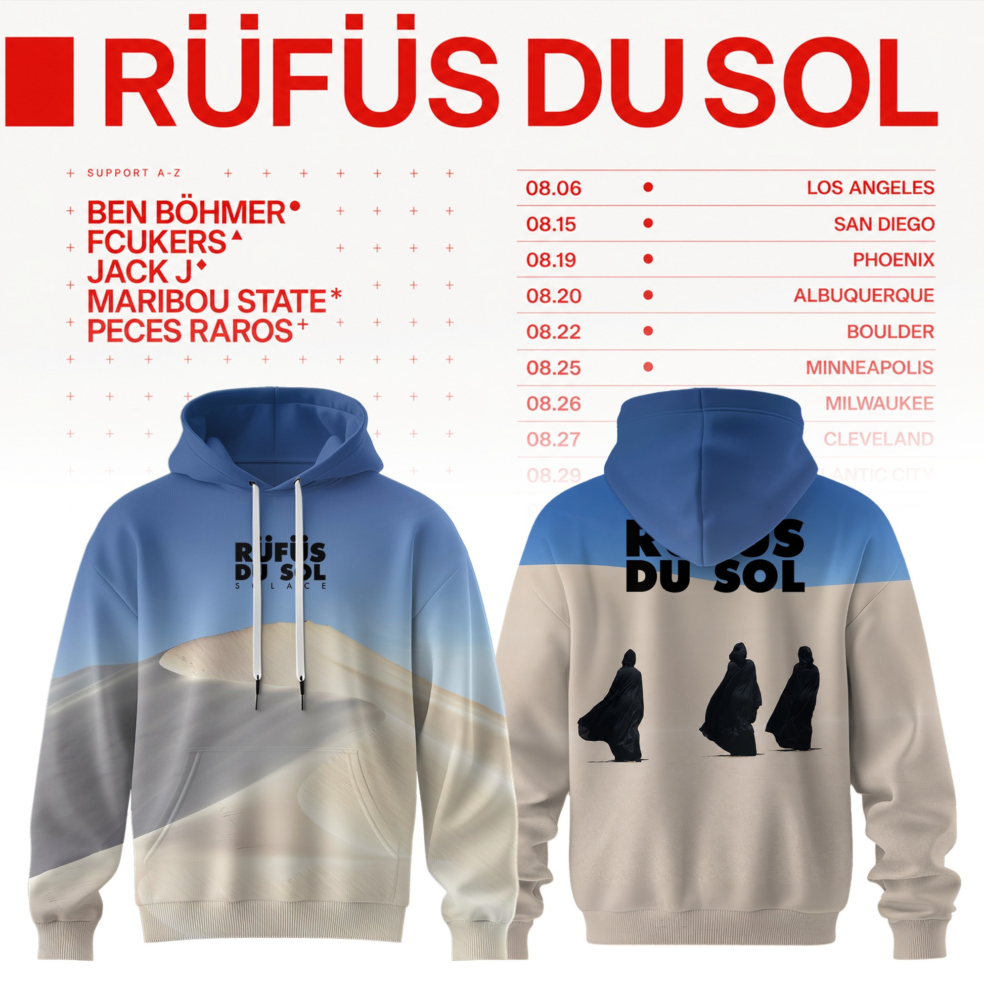Rufus Du Sol North America 2026 Tour Hoodie Rufus Du Sol Apparel Gifts For Father HG