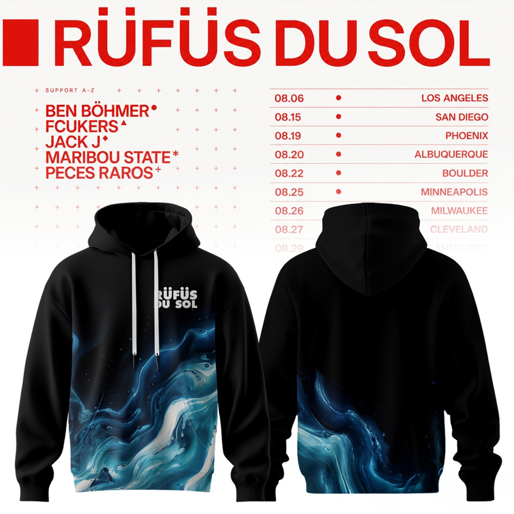 Rufus Du Sol 2026 Tour Hoodie Rufus Du Sol Merch Present For Band Fans HG