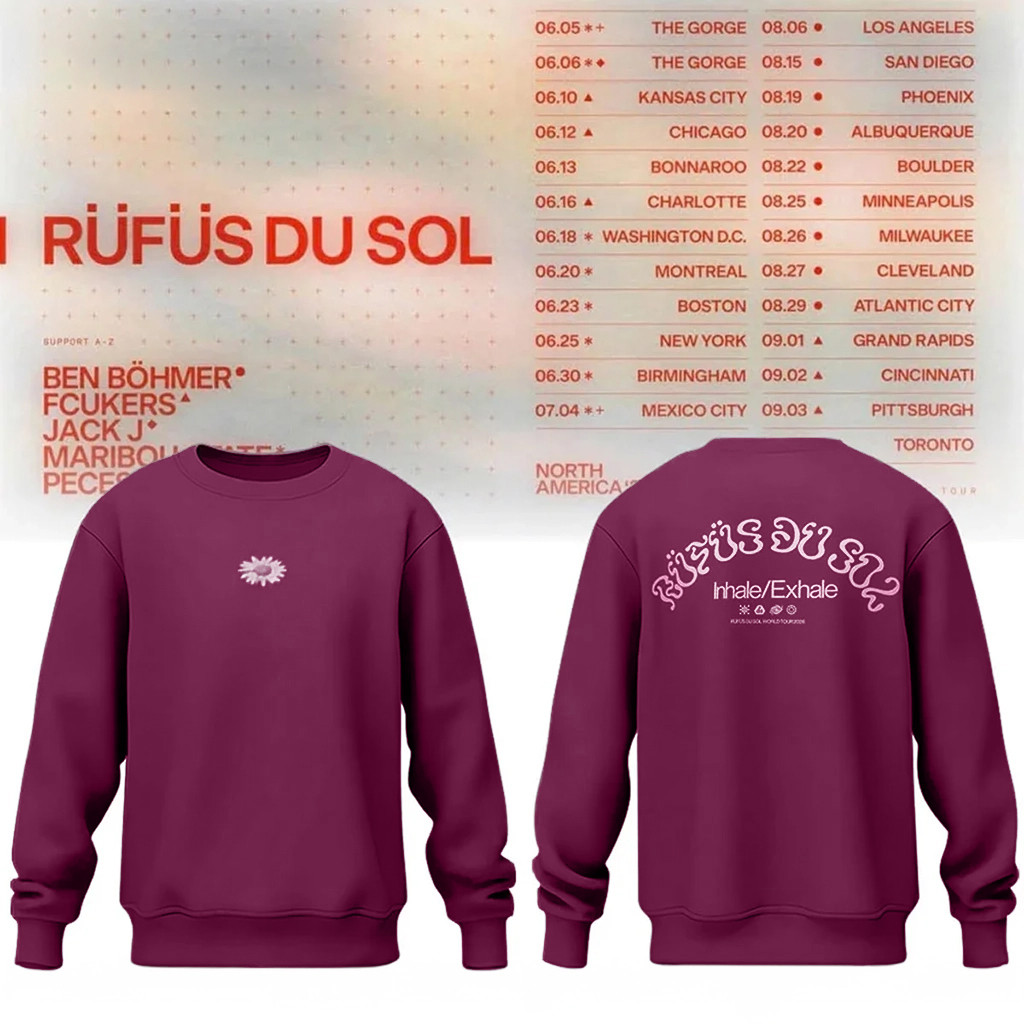 Rufus Du Sol Merch 2026 Rufus Du Sol North America Tour Hoodie Best Gift For Music Lovers HG