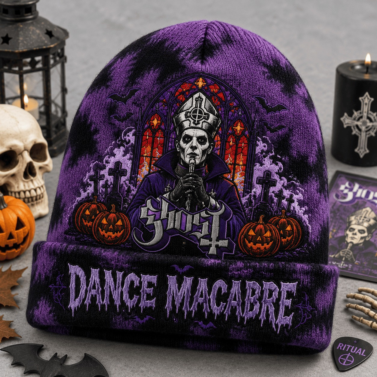Spooky Ghost Band Halloween Beanie Hat HG Alternative Metal Fan Gifts