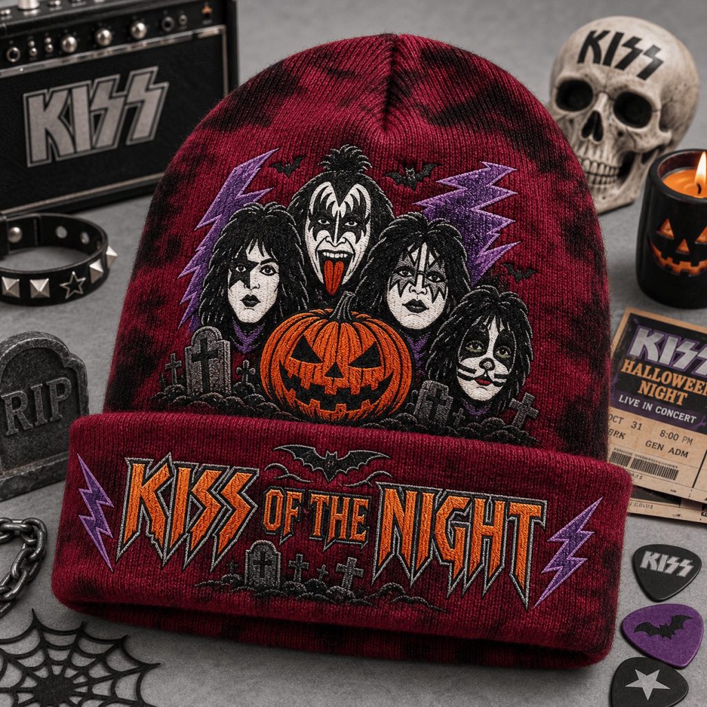 Spooky Kiss Band Of The Night Halloween Beanie Hat HG Spooky Rock Music Cap