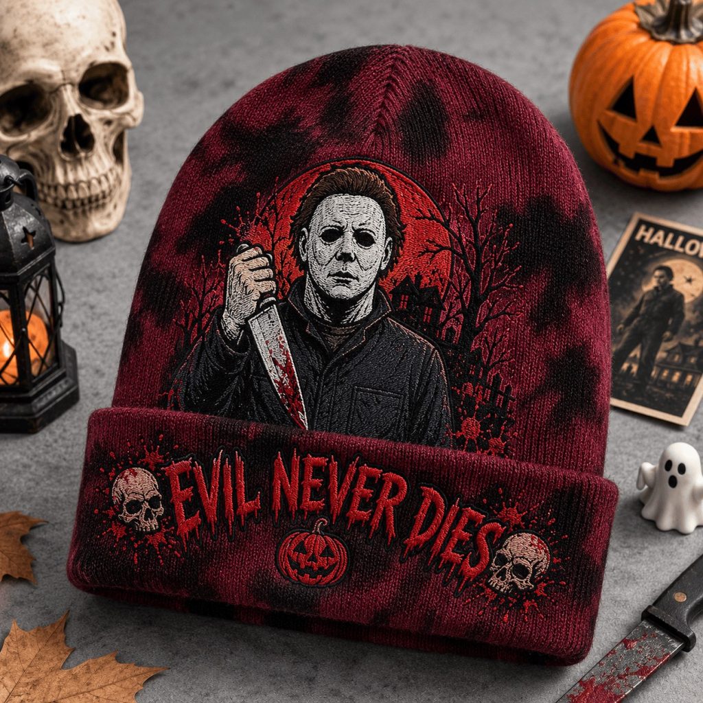 Spooky Michael Myers Halloween Tie Dye Beanie Hat HG Evil Never Dies Cap