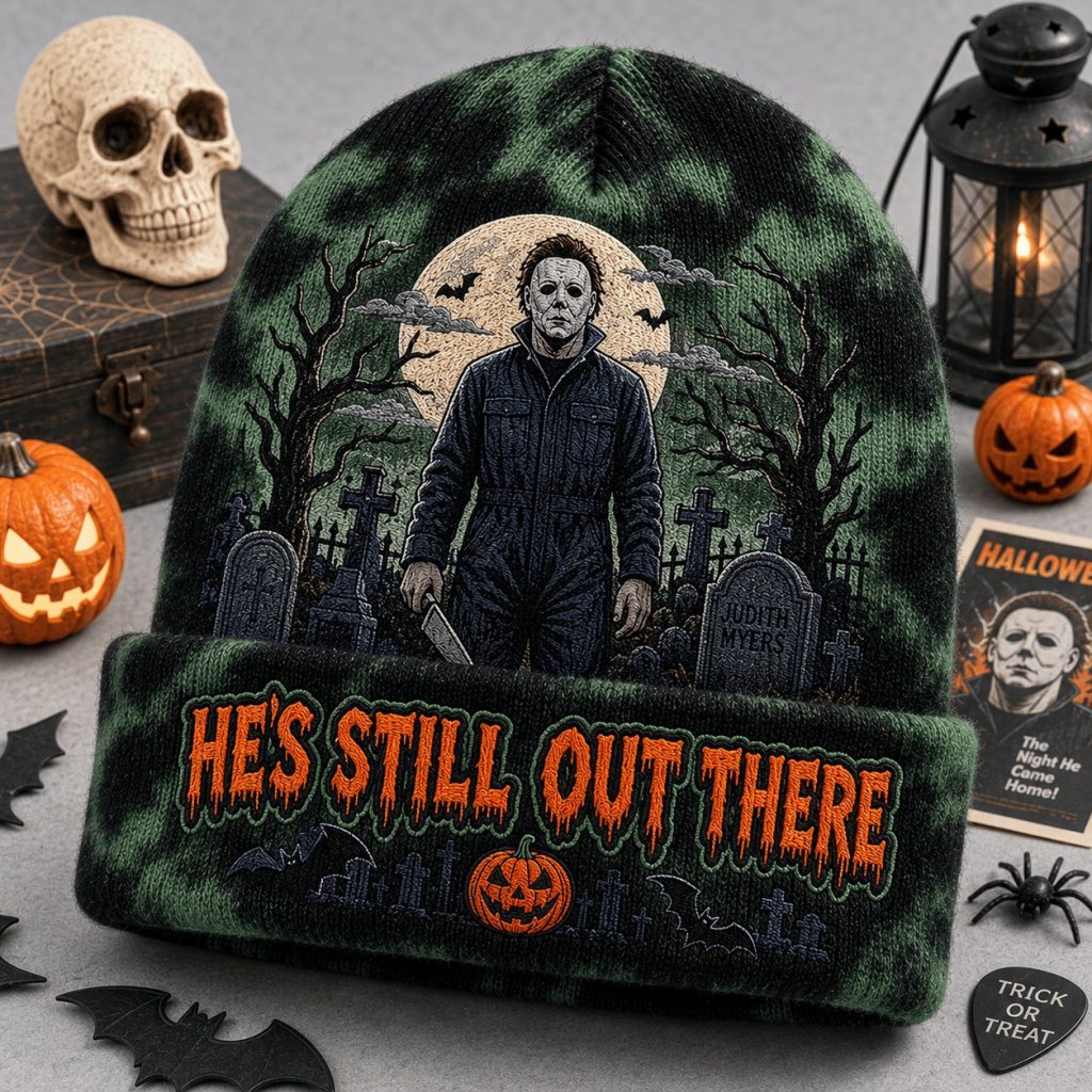 Spooky Michael Myers Halloween Tie Dye Beanie Hat HG Slasher Movie Fan Gift