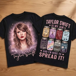 TS Eras Tour Jam Black T-Shirt Taylor Merch Best Gift For Swifties - T-Shirt HG  Black HG  L