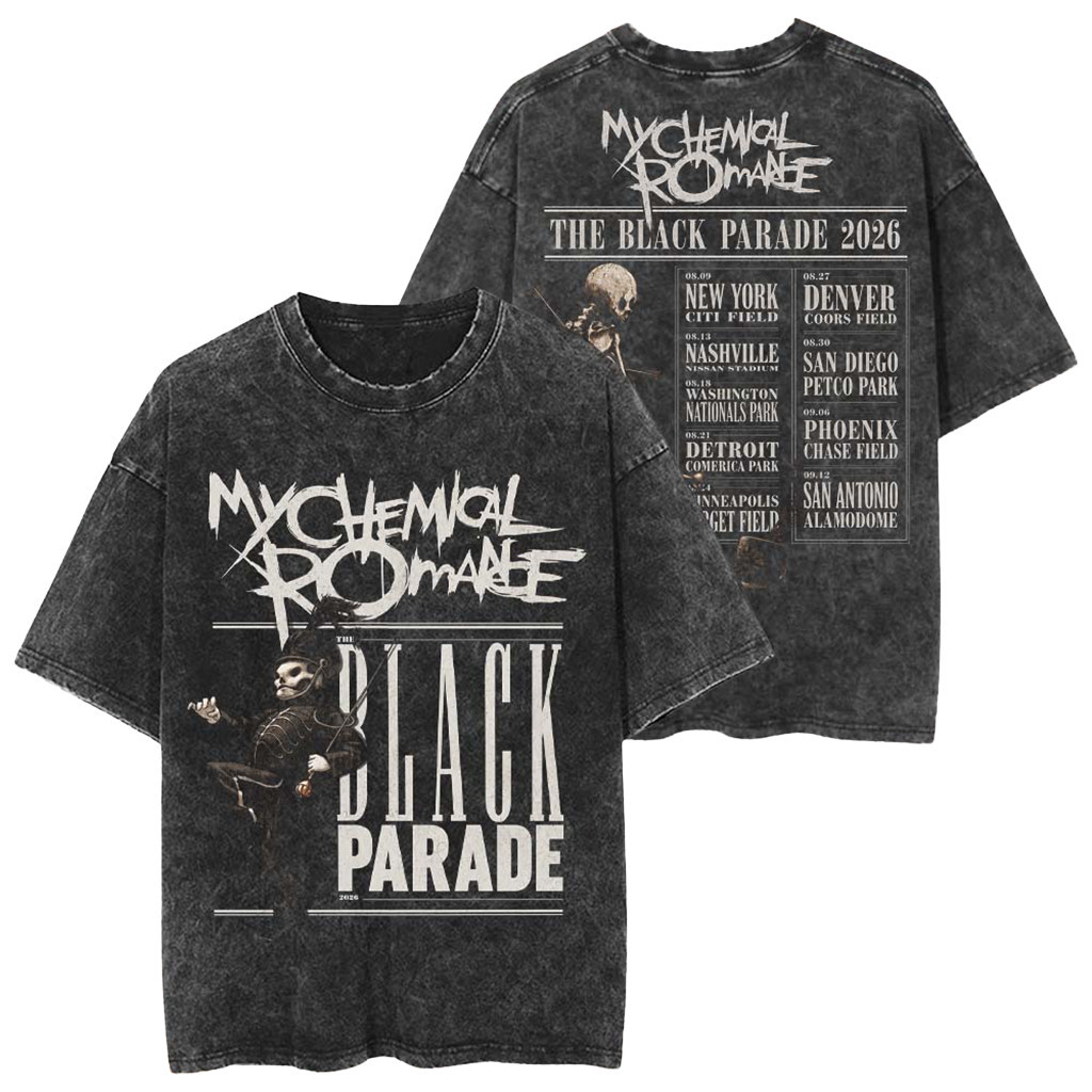 My Chemical Romance The Black Parade 2026 Tour North America Vintage T-Shirt MCR Merch Gifts - T-Shirt Tank Top HG - Image 2