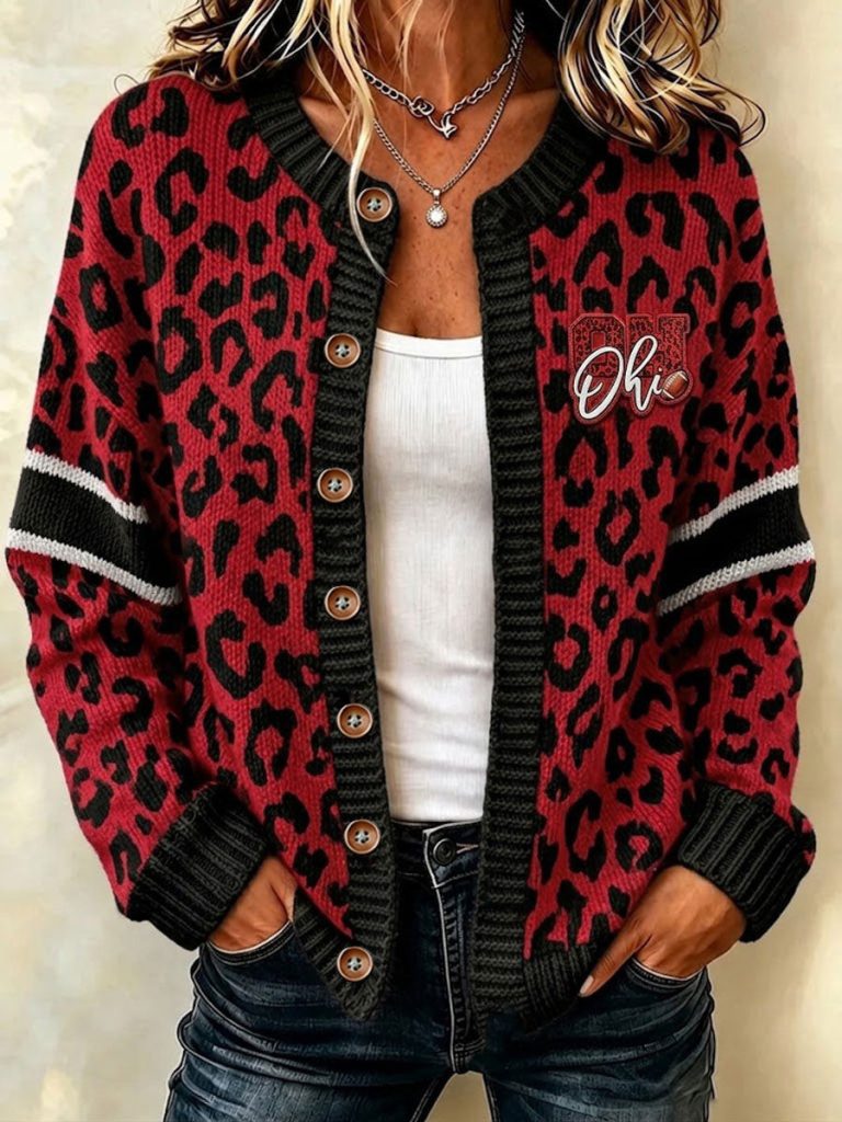 Ohio State Buckeyes Football Merch Ohio Football Cardigan Buckeyes Pride Clothes HG