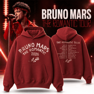 Bruno Mars The Romantic Tour Merch Hoodie Bruno Mars Concert Outfits Gifts For Hooligans - Hoodie HG Red HG S