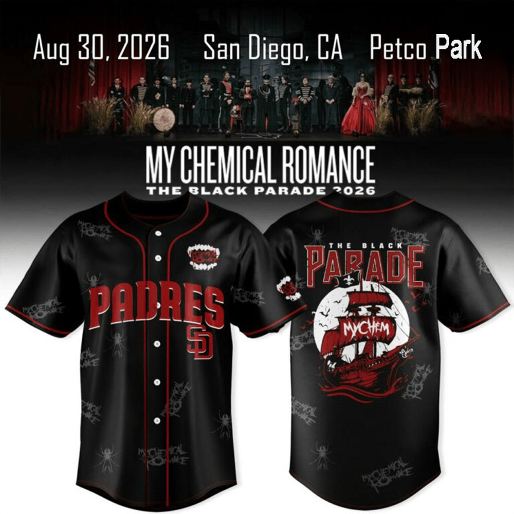 My Chemical Romance Merch HG The Black Parade Tour Baseball Jersey HG  Best Gift