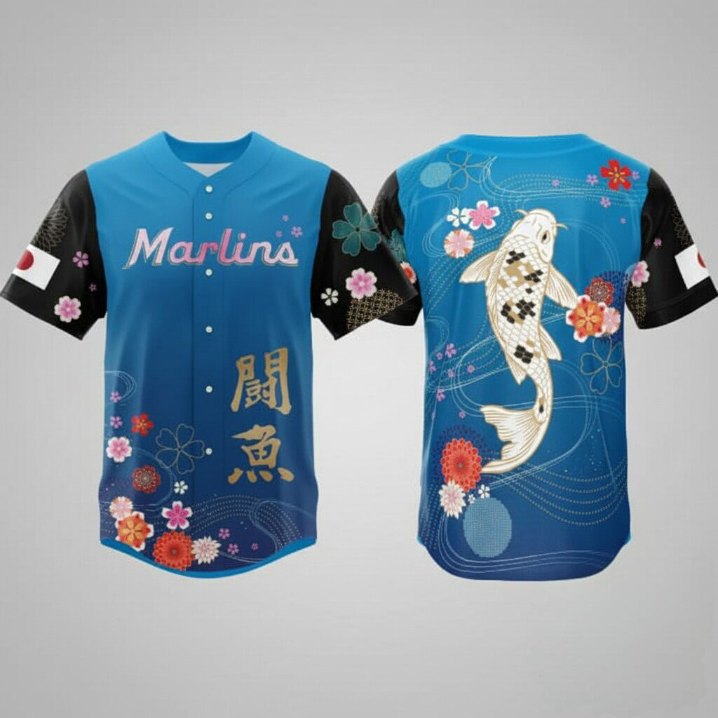 Miami Marlins Japanese Heritage Celebration Jersey HG Miami Marlins Merch Gifts Ideas For Fans HG
