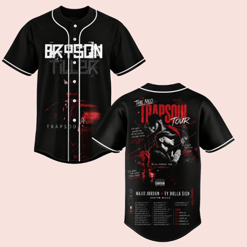 Bryson Tiller Merch 2026 The Neo Trapsoul Tour Schedule Baseball Jersey HG  Concert Fans Clothes Gift HG