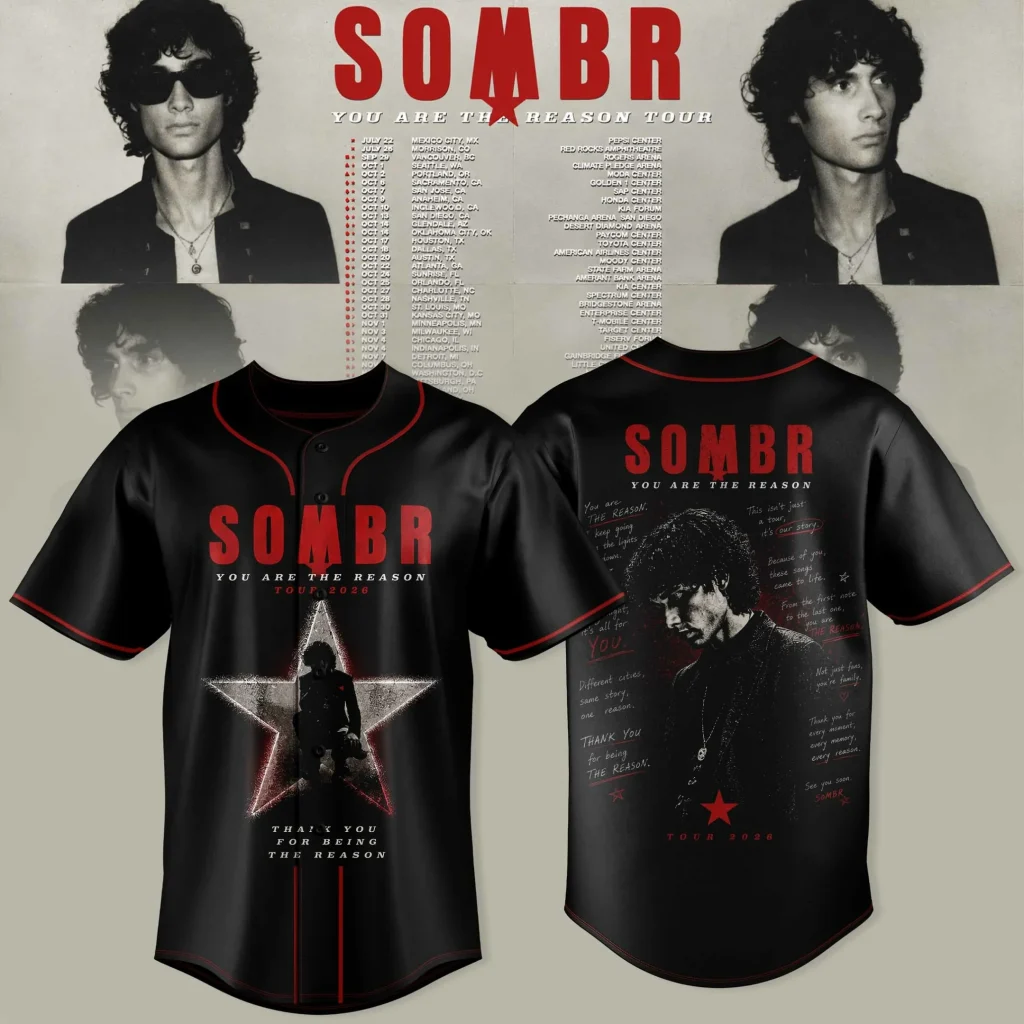 Sombr Merch HG You Are The Reason World Tour 2027 Jersey HG Sombr Concert Outfits Gifts For Fans