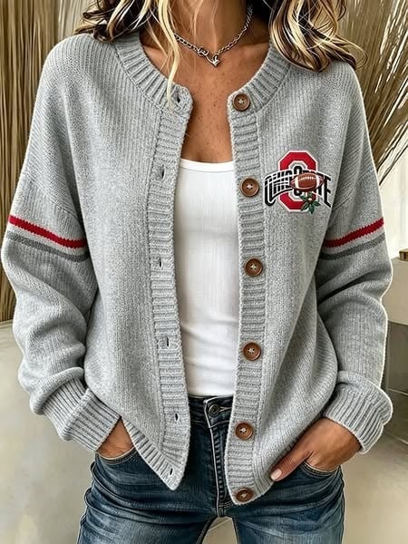 Ohio State Buckeyes Football NCAA Merch Cardigan Gift For Women HG