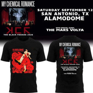 My Chemical Romance Merch MCR San Antonio TX Event T-Shirt At Alamodome September 12 2026 Shirt - T-Shirt HG  Black HG  L