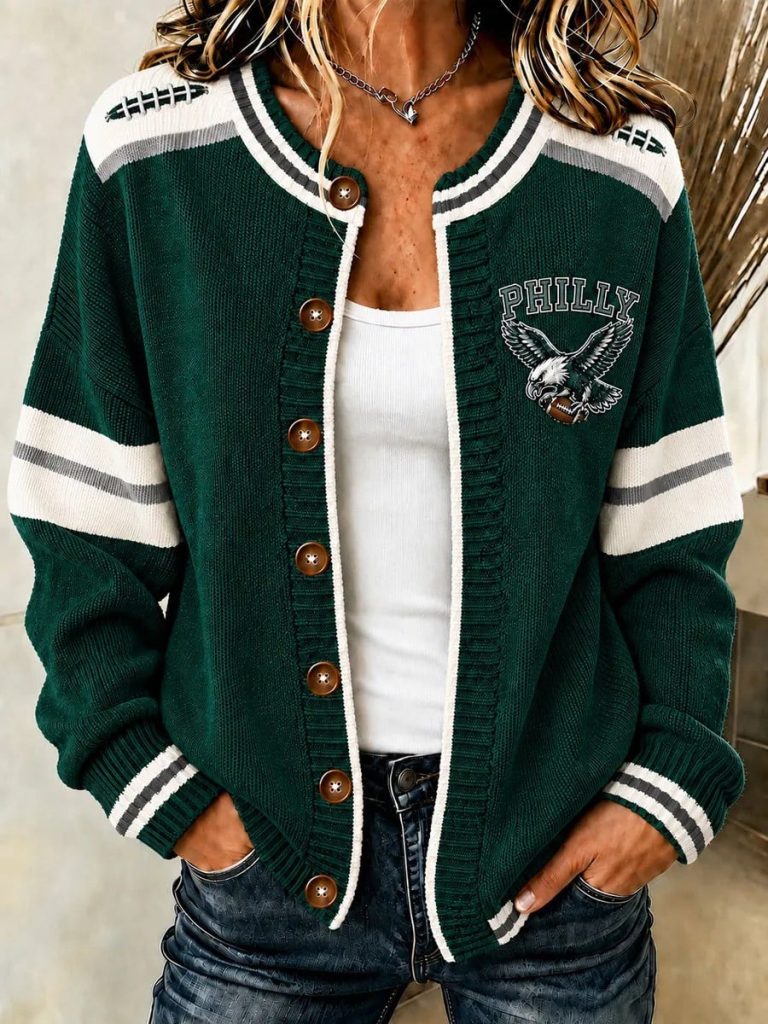 Philadelphia Eagles Merch Philly Eagles Cardigan Game Day Clothes Football Lovers Presents HG HG