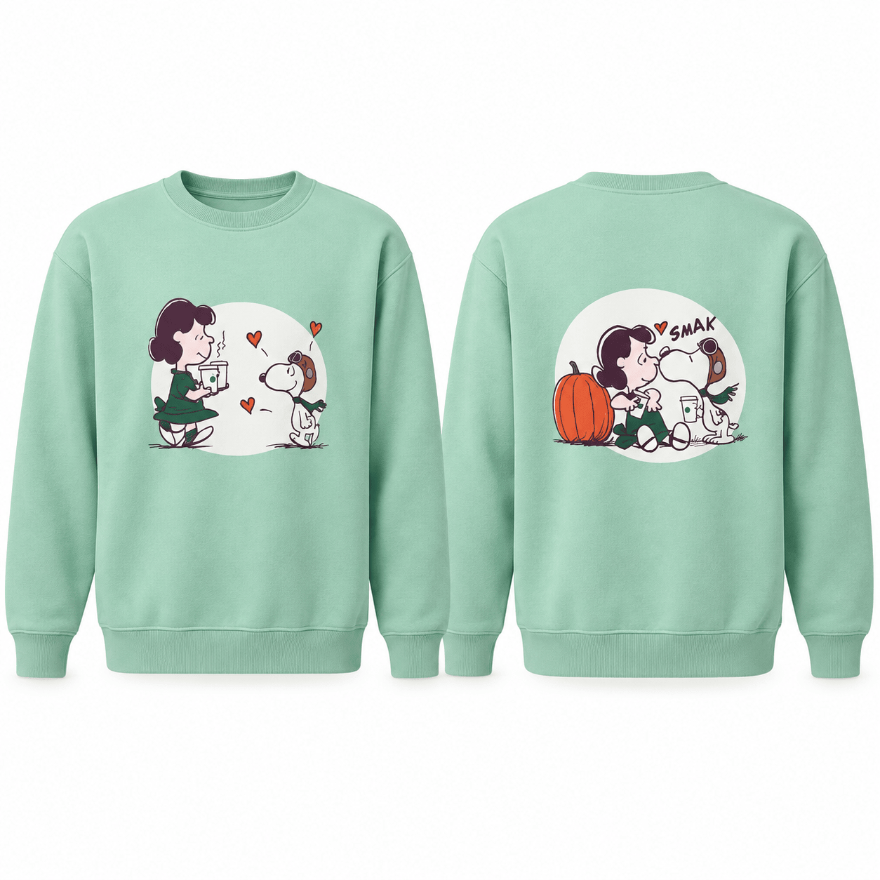 Starbucks X Peanuts Snoopy And Lucy Van Pelt Fall Coffee Date Sweatshirt Snoopy Clothing HG
