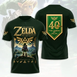 The Legend of Zelda 40th Anniversary 2026 T-Shirt Gamer Shirt Gift For Brothers - T-shirt HG Green HG S