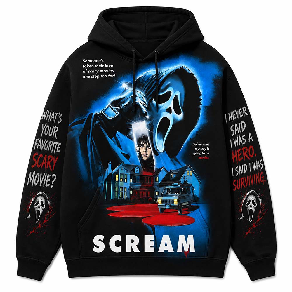 Scream Ghostface Halloween Hoodie Horror Movie Clothing For Horror Fans HG