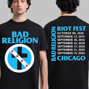 Bad Religion Merch Riot Fest 2026 Chicago T-Shirt Gift For Fans - T-Shirt HG Black HG 2XL