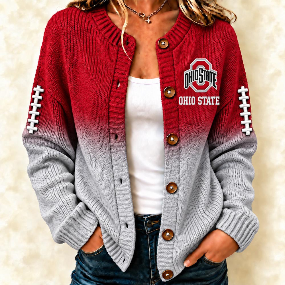 Ohio State Buckeyes Football Merch Cardigan Buckeyes NCAA Gear Gameday Outfits HG