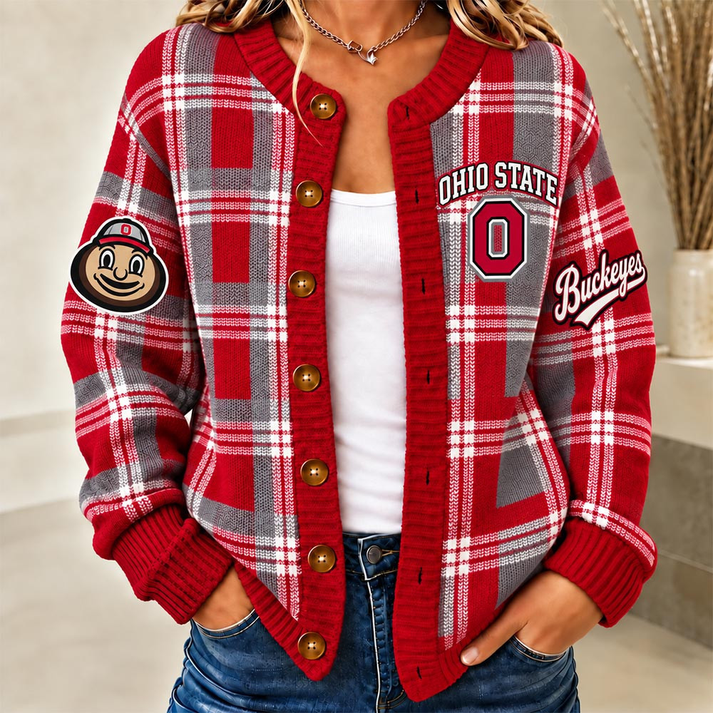 Ohio State Buckeyes Football Merch Cardigan Buckeyes Football Apparel NCAA Pride Gift HG