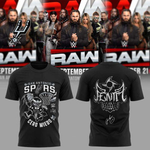 San Antonio Spurs Merch x Cero Miedo WWE Monday Night Raw T-Shirt Gift For Spurs Lover HG