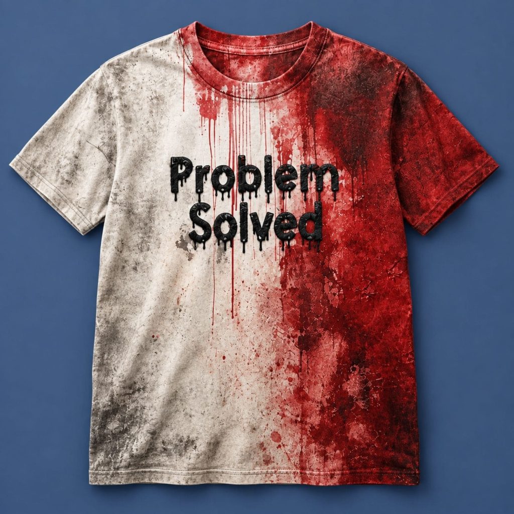 Bloody Problem Solved T-Shirt Scary Halloween Clothing Gifts For Brother HG
