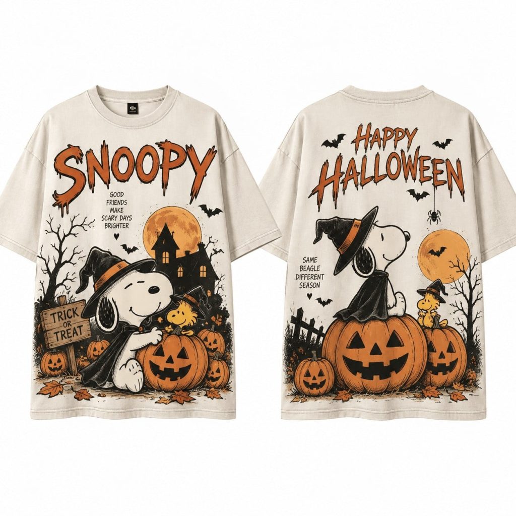 Snoopy Merch Happy Halloween Peanuts T-Shirt Cute Fall Pumpkin Gift For Her HG