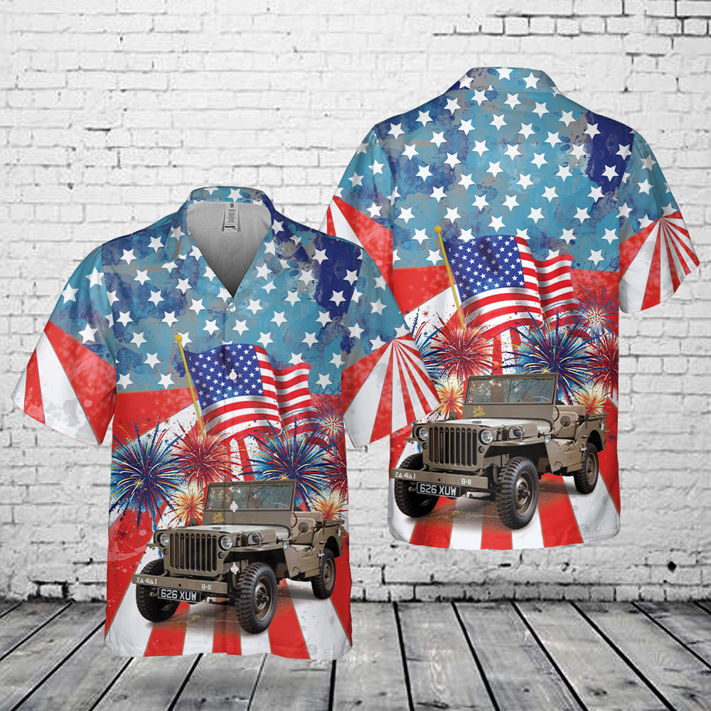 1942 Willys MB Jeep  4th Of July Hawaiian Shirt NNA