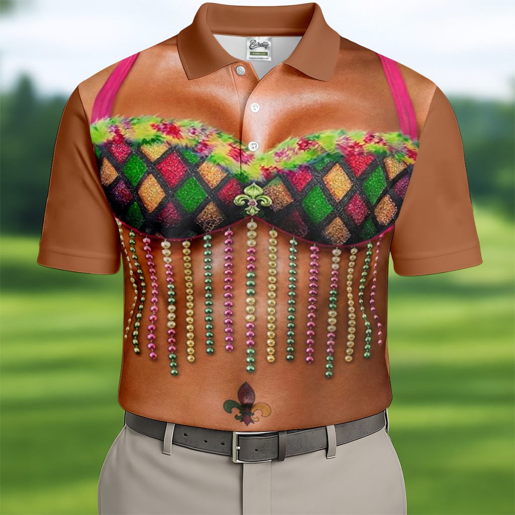Muscle Body Funny Print Mardi Gras HFN Polo Golf Shirt For Men Women