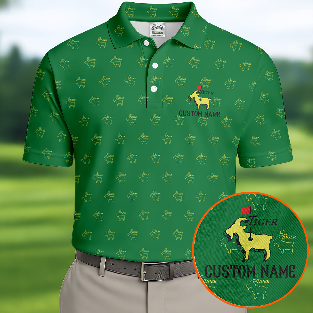 Tiger Goat Golf Tournament HFN Polo Golf Shirt Golf Tops For Men Women