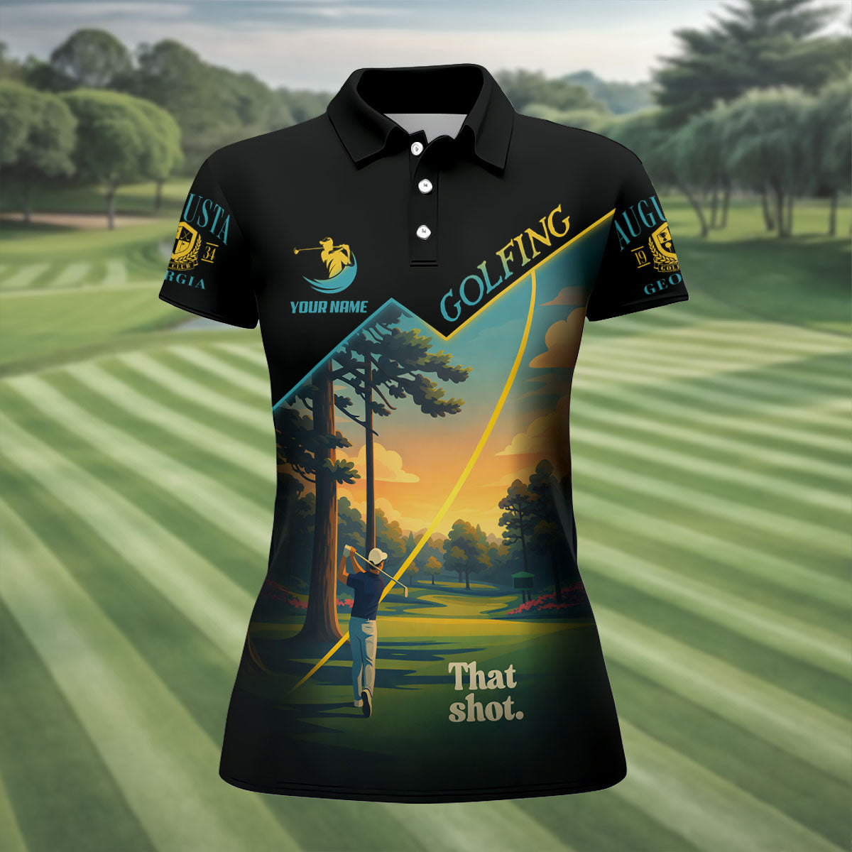 Augusta Georgia Golf Tournament HFN Polo Golf Shirt For Men Women Performance HFN Polo Golf Shirt - Image 3
