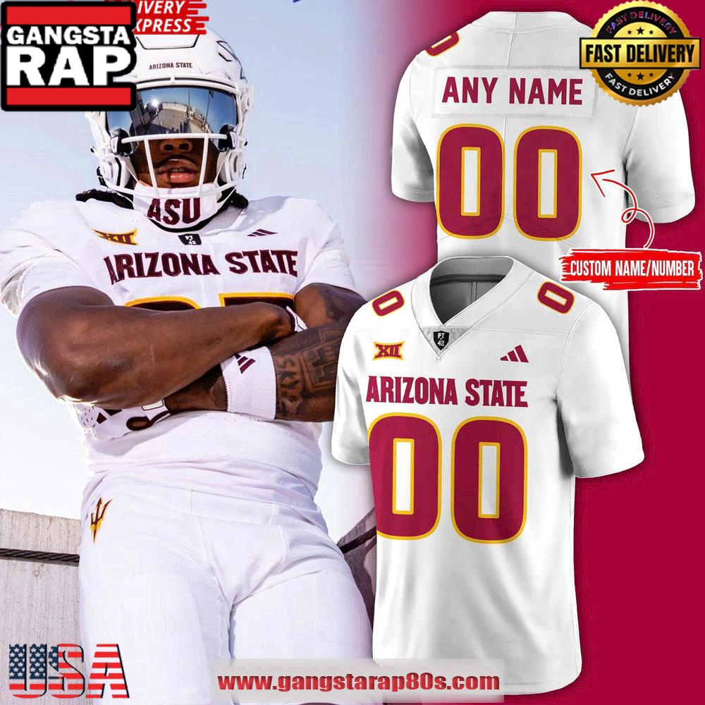 2025 Arizona State Sun Devils New Season White Personalized Football Jersey LN