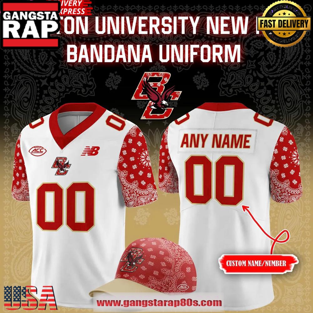 2025 Boston College Eagles Red Bandana Limited Personalized Football Jersey LN