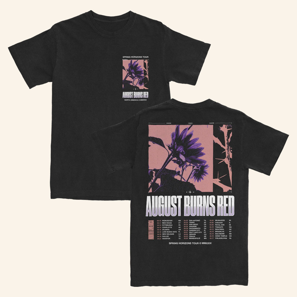 August Burns Red Merch 2026 Spring Tour Flower T-Shirt Present For Metalcore Band Fans - T-Shirt HG